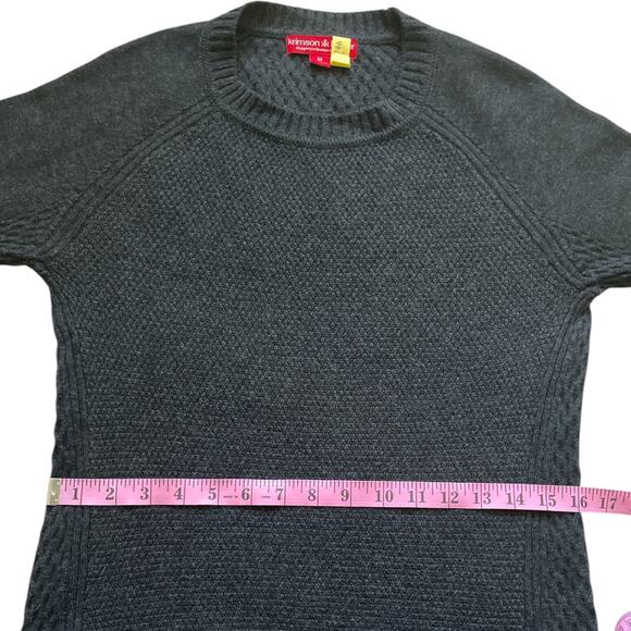 Krimson Klover Merino Wool Blend Sweater Dress Gray Medium - Picture 10 of 11